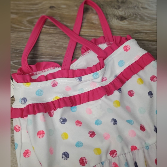 Baby's Koala Kids 2pc. polka dot hot pink and white swimsuit. Multi color 12-18m - Picture 7 of 9